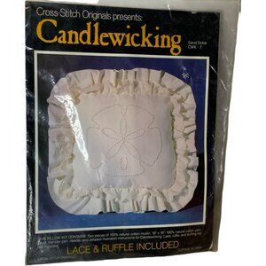 Cross Stitch Originals Sand Dollar Candlewicking Kit CWK7 New Complete Pillow Pr